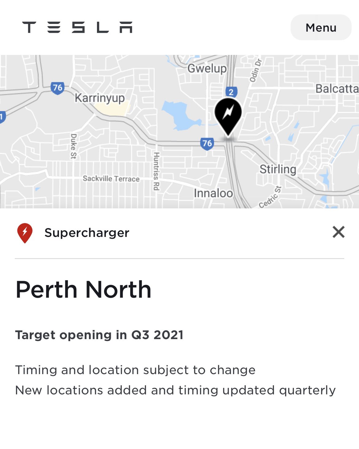 Perth North Supercharger Karrinyup Tesla Owners Club Western Australia